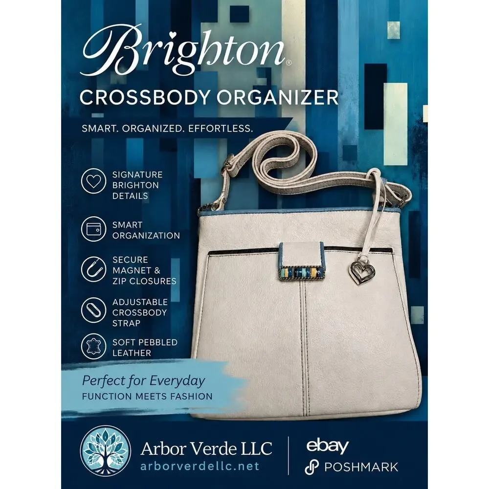 Brighton Cabana Crossbody Ivory soft leather organizer soft leather wallet